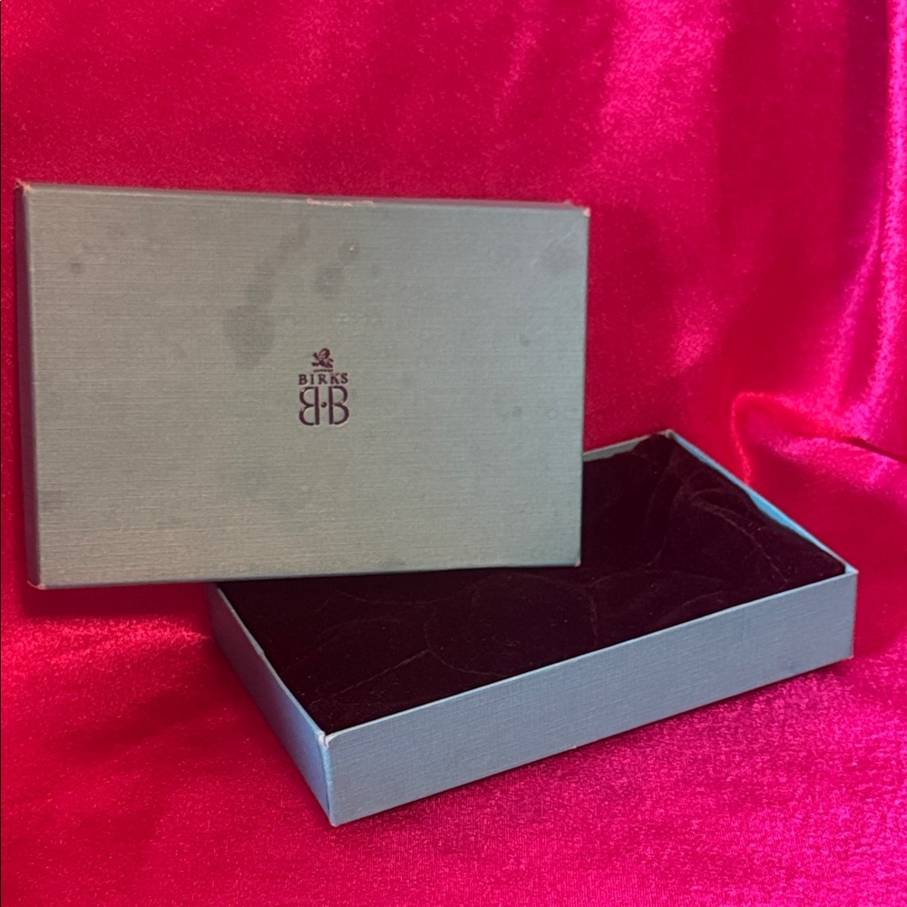 Birks vintage blue Gray Jewelry Box